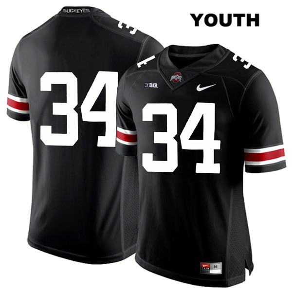 Ohio State Buckeyes Youth Owen Fankhauser #34 White Number Black Authentic Nike No Name College NCAA Stitched Football Jersey DV19T03PW